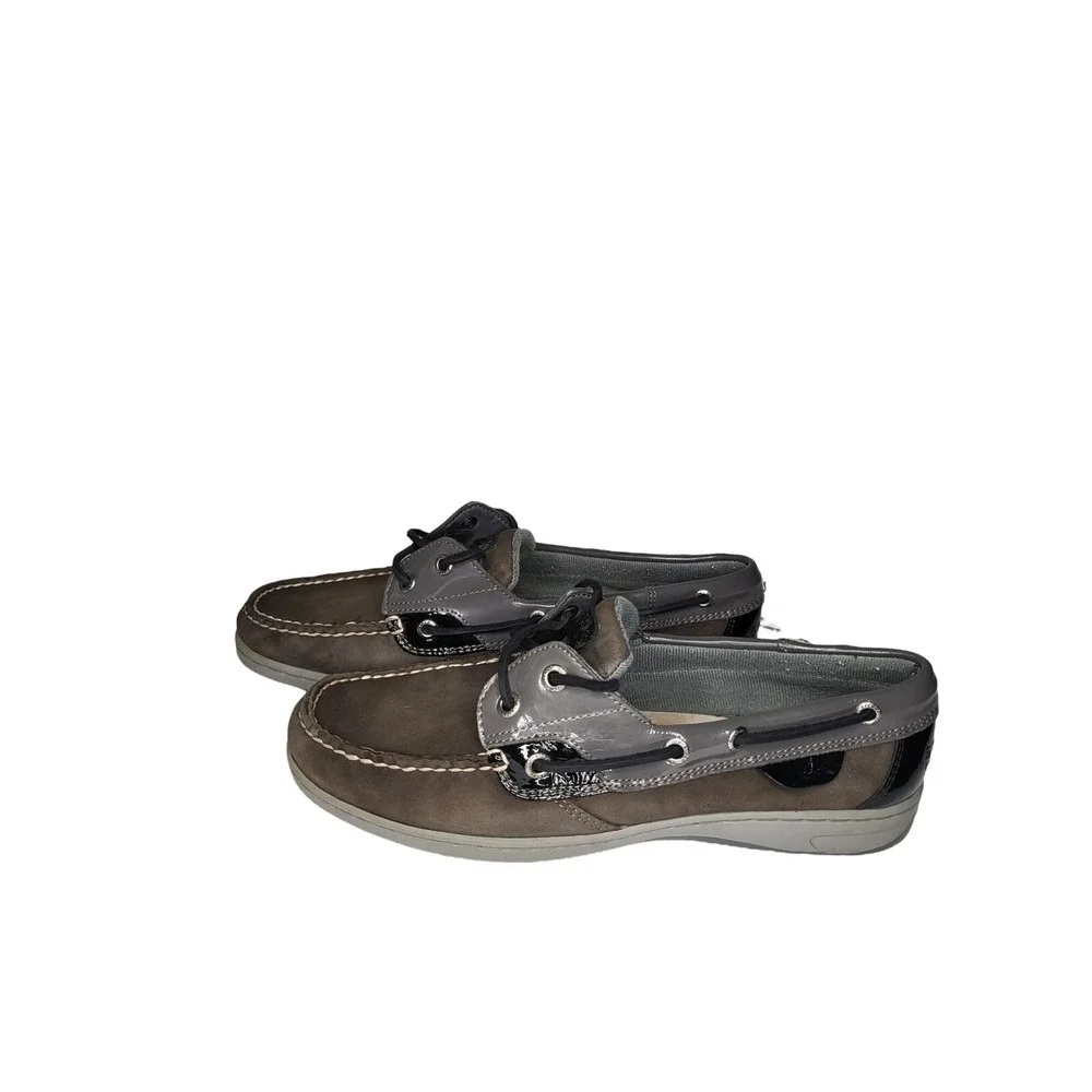 Sperry Top Sider Angelfish Womens 8.5 W Gray Suede Boat Shoes Nautical Loafers